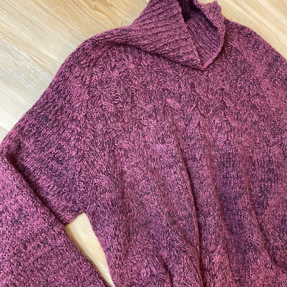 Free People Oversized Funnel Mock Neck Long Sleeve Tunic Sweater - Picture 2 of 5